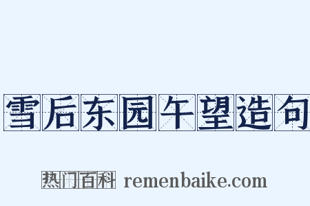 雪后东园午望造句是什么意思的图片